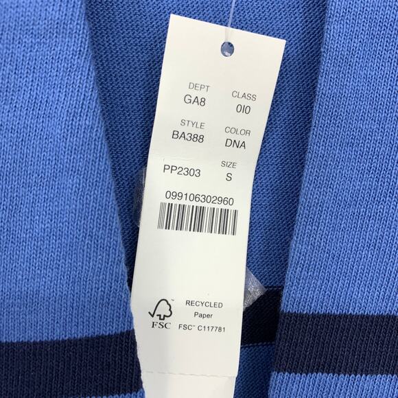 J.Crew Mariner Cloth Tunic Blue Two Tone Womens Sz S Split Neck 100% Cotton NEW - Picture 6 of 7